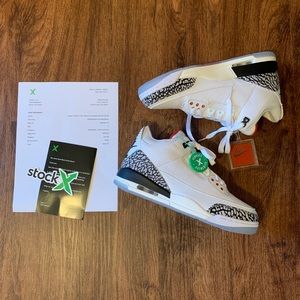 NWT Air Jordan 3 Retro Free Throw White Cement Sz9